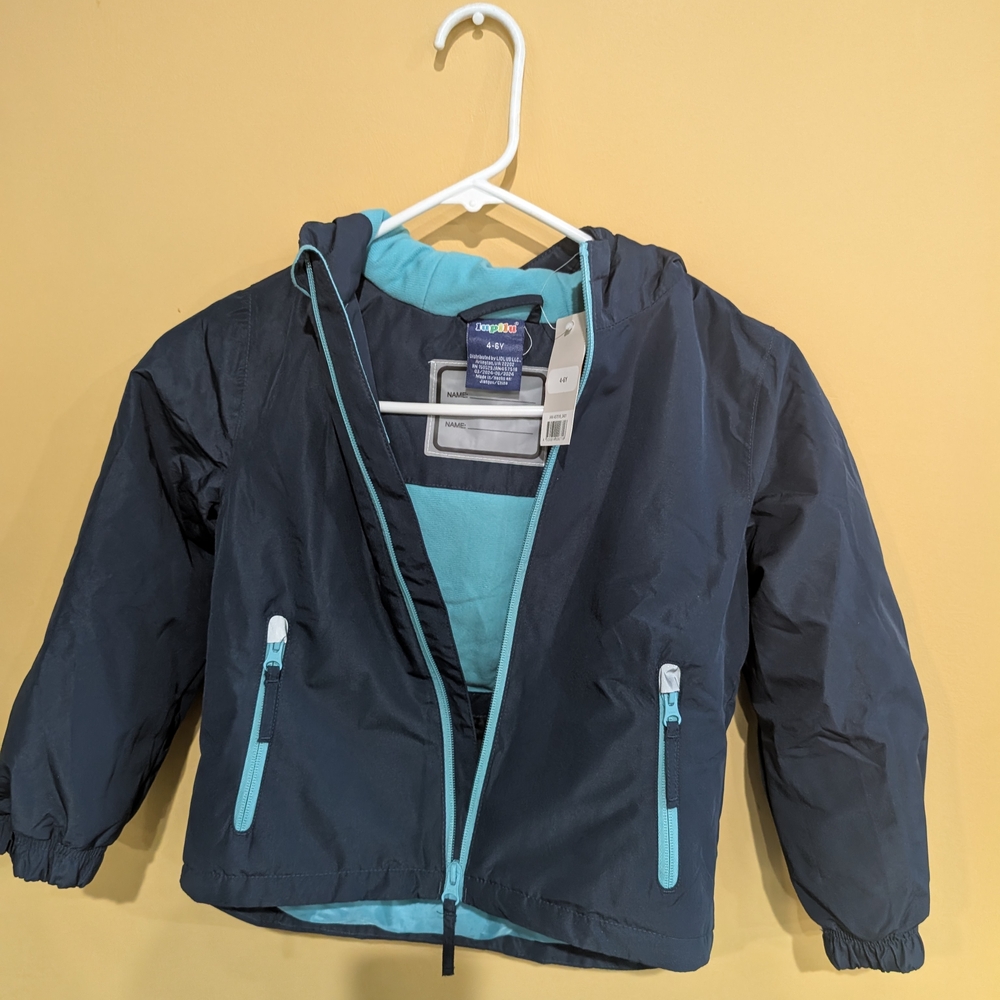 Kids Navy Blue Jacket with Light Blue Accents